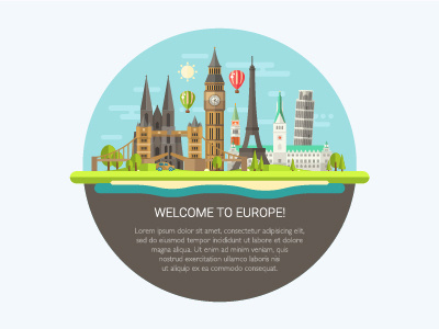 Welcome to Europe Postcard big ben design europe flat landmark postcard summer time tourism travel