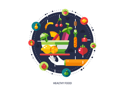Healthy Food Illustration design flat food fruit healthy illustration meal nutrition vegetalbles