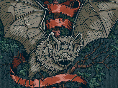 Bats in Belfry Print bat illustration print