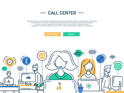 Call Center - Website Header Template