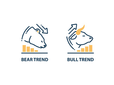 Market Trends Line Design Icons bars bear bull business chart design finance icon innovicons line market trend
