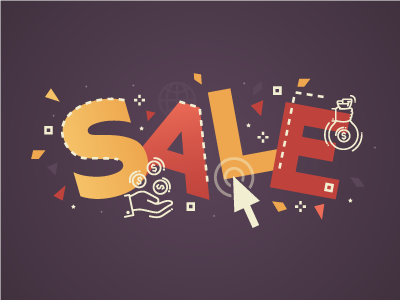 Sale - Flat Design Lettering business design discount flat illustration lettering sale shop shopping store typography