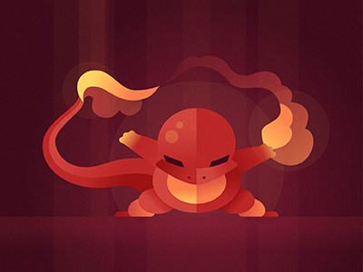 Furious Charmander character charmander design fan art fight fire flat furious illustration pokemon