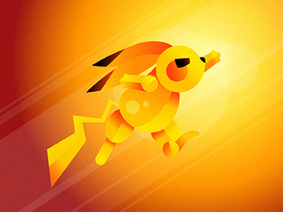 Pikachu Fight art character design fan fight flat fly furious gradient illustration pikachu pokemon