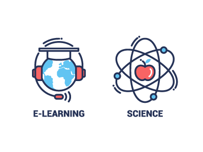 E-Learning, Sience Flat Design Icons academic college design e learning education flat globe icon school science study university