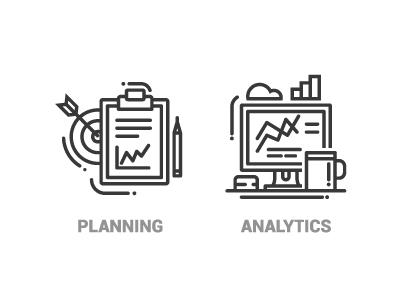 Planning, Analytics Line Design Icons analytica business chart computer design finance icon line marketing pictogram planning work place