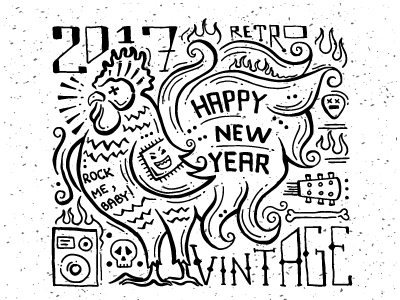 Happy New Year 2017 - Hand Drawn Illustration by Boyko on Dribbble
