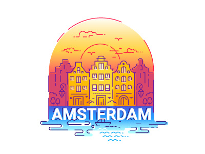 Amserdam amsterdam arch architecture culture dutch europe holand house illustration journey netherlands travel