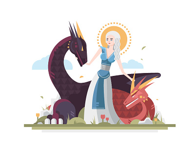 Fire and Blood! daenerys dragon game of thrones girl magic targaryen