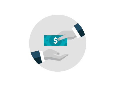 Paying Money business dollar bill finance flat design hand icon illustration money pay payment salary wages