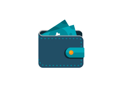 The Wallet business finance flat design icon illustration money savings wallet