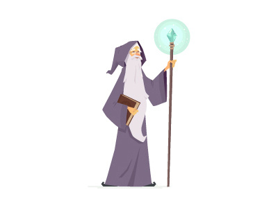 Wizard beard book fairytale illustration magic old vector wand wizard