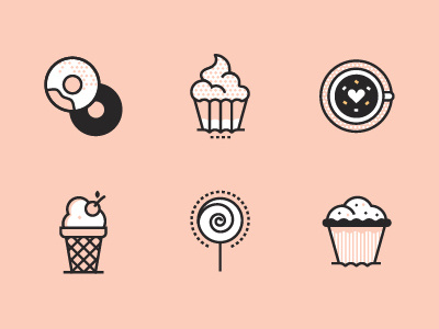 Sweets set of icons