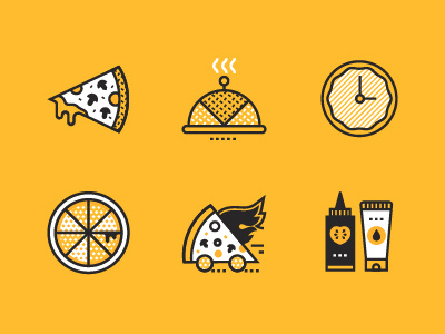Pizza delivery business concept delivery design food icon line pizza set vector