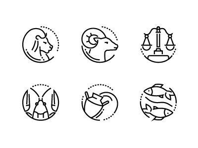 Zodiac signs collection horoscope icon line linear set symbol vector zodiac zodiac sign