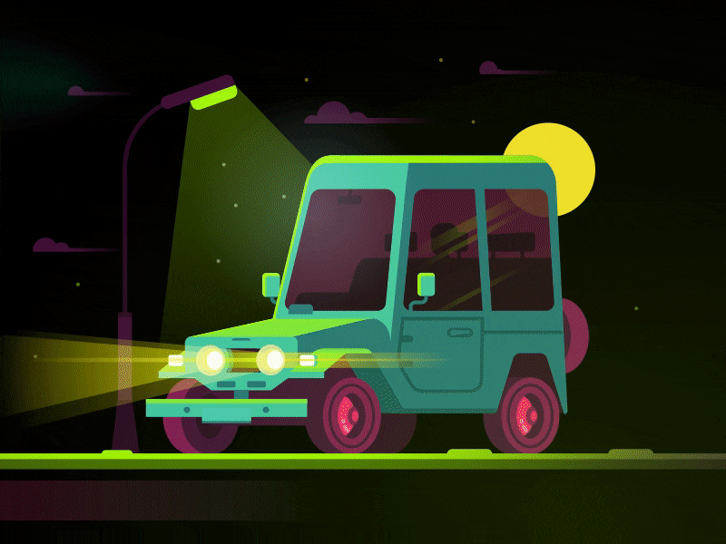 Animated car animated illustration carro flat design illustration motion transportation vector animation vector graphic