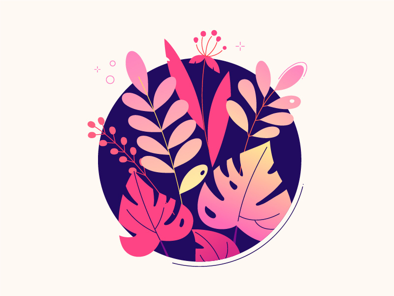 Floral composition leaves botanical creative floral herb composition bouquet flower flat design flat design illustration