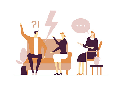 Family psychologist - flat illustration