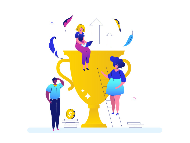 Business success - flat illustration by Boyko on Dribbble