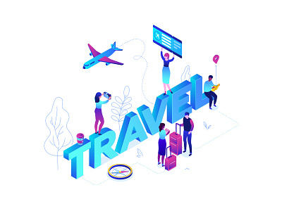 Travel - isometric illustration character flat design flight illustration isometric illustration isometry journey style tourism travel vacation vector