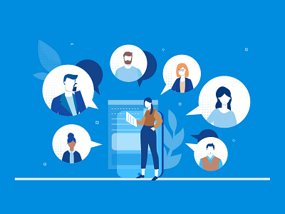 Online meeting business character composition design flat flat design illustration style vector