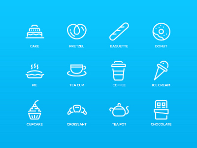Icostory - updated set bakery business icon icon design icon set line icons style transport vector