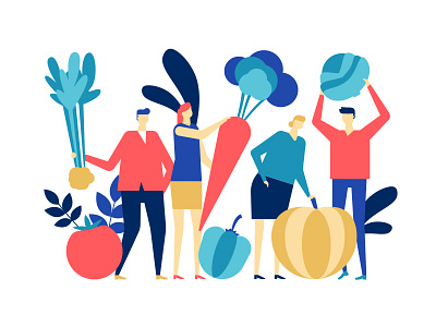 Organic food - flat illustration