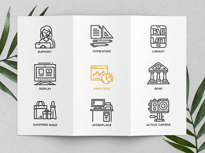 Black and white linear icons