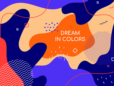 Dream in colors abstract backgroud abstract background composition design flat design illustration memphis retro style vector