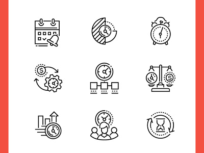 Line icons collection business icon line style