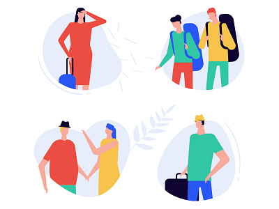 Tourists - flat design style vector characters camping character composition design flat design illustration style tourism travel vacation vector