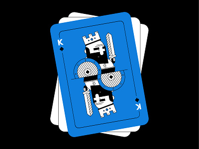 King card illusration card card game character composition design dribbbleweeklywarmup face flat design illustration king play spades style
