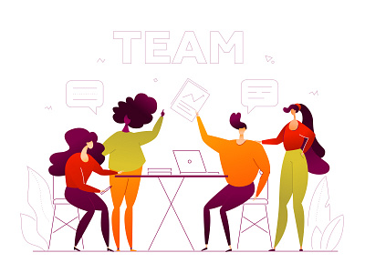 Teamwork flat illustration