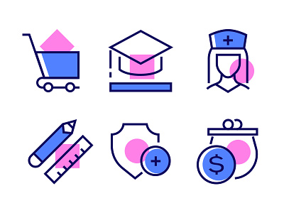 Linear Icons collection design education health icon line linear linear icons style vector