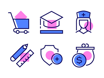 Linear Icons collection design education health icon line linear linear icons style vector