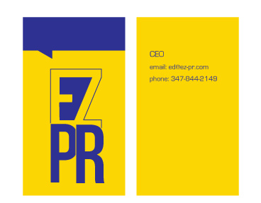 PR Business Card blue business business card card logo pr yellow