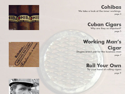 Table of Contents cigar contents layout magazine