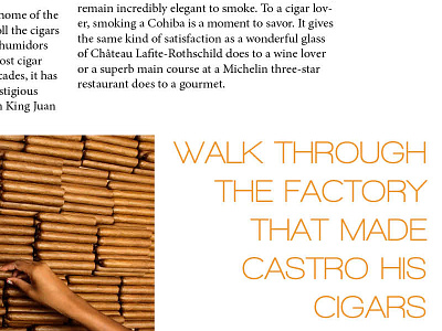 Humidor Spread article cigar cohiba humidor layout magazine type typography