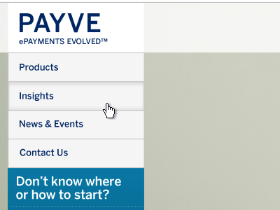 Payve Homepage corporate homepage navigation