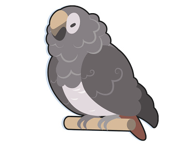 Timneh Doodle african grey bird cartoon cute flat grumpy illustrator parrot simple timneh