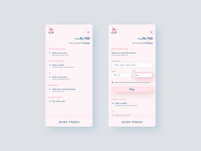 Oven Fresh | Daily UI Challenge 002 (credit card checkout form) app branding checkout credit card daily ui dailyui dailyuichallenge ui vector