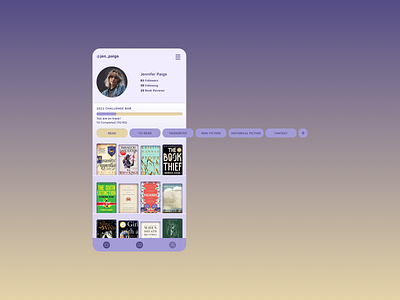 The Reader | Daily UI Challenge 006 (user profile)