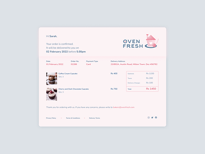 Oven Fresh | Daily UI Challenge 017 (Email Receipt) 017 daily ui dailyui dailyuichallenge email receipt ui