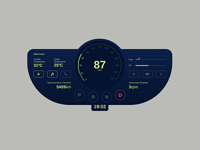 Tachyon | Daily UI Challenge 034 (Car Interface) 034 car interface daily ui dailyui dailyui034 dailyuichallenge dashboard odometer speedometer tachometer ui