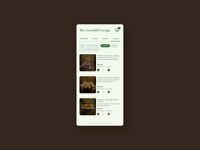 The Greenhill Cottage | Daily UI Challenge 043 (Food/Drink Menu) 043 daily ui daily ui 043 dailyui dailyui043 dailyuichallenge drink menu food menu fooddrink menu menu ui