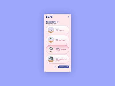 5678 | Daily UI Challenge 064 (Select User Type) 064 64 daily ui daily ui 064 dailyui dailyui064 dailyuichallenge experience levels job site levels options select user type ui user type