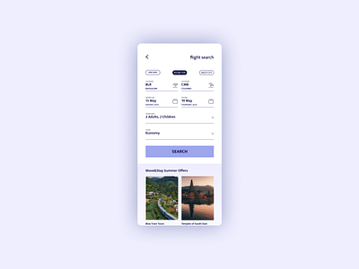 MoveStayDo | Daily UI Challenge 068 (Flight Search)