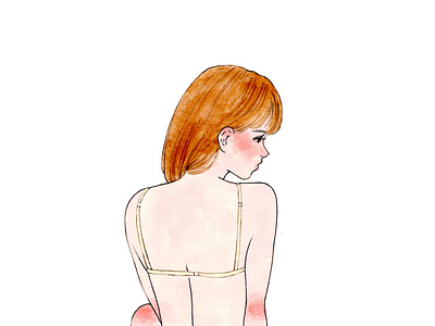 A Woman in Swimwear drawing girl illustration summer woman