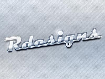 Logo Rdesigns Blog chrome effect photoshop rdesigns retro text