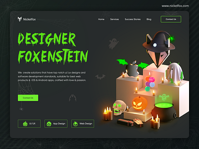 Halloween Web Page Concept Hero Section Design Agency